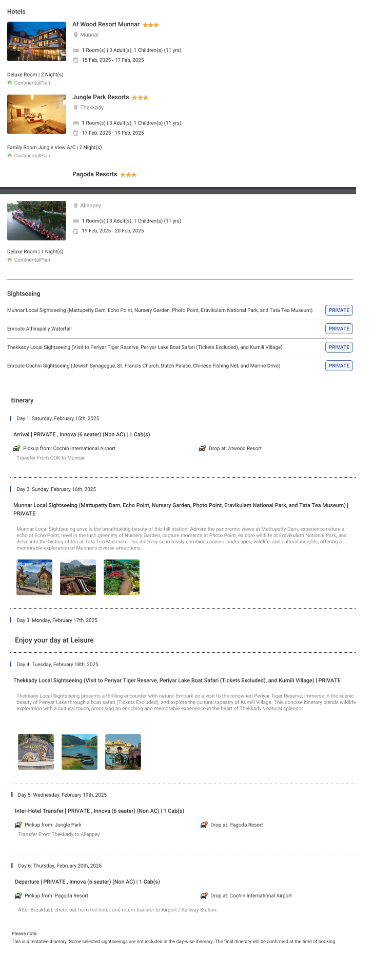 Kerala 5N6D Kerala Holiday Package - RideNow Holidays