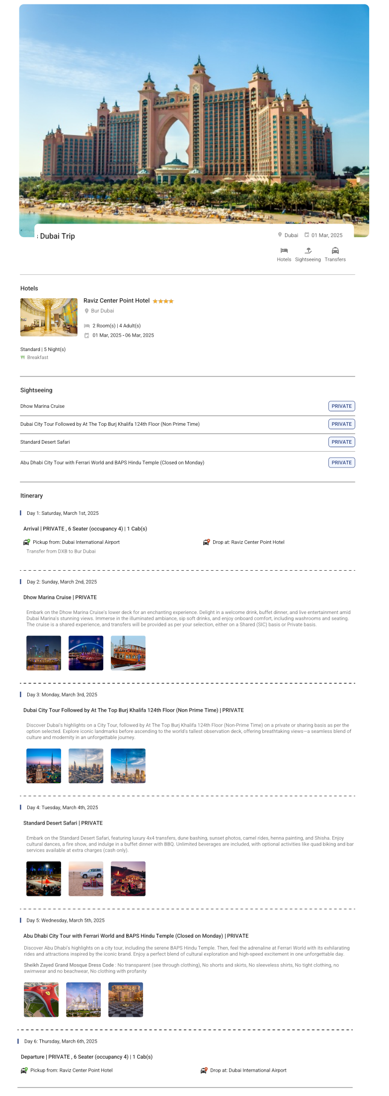 Dubai 5N6D Dubai Holiday Package - RideNow Holidays