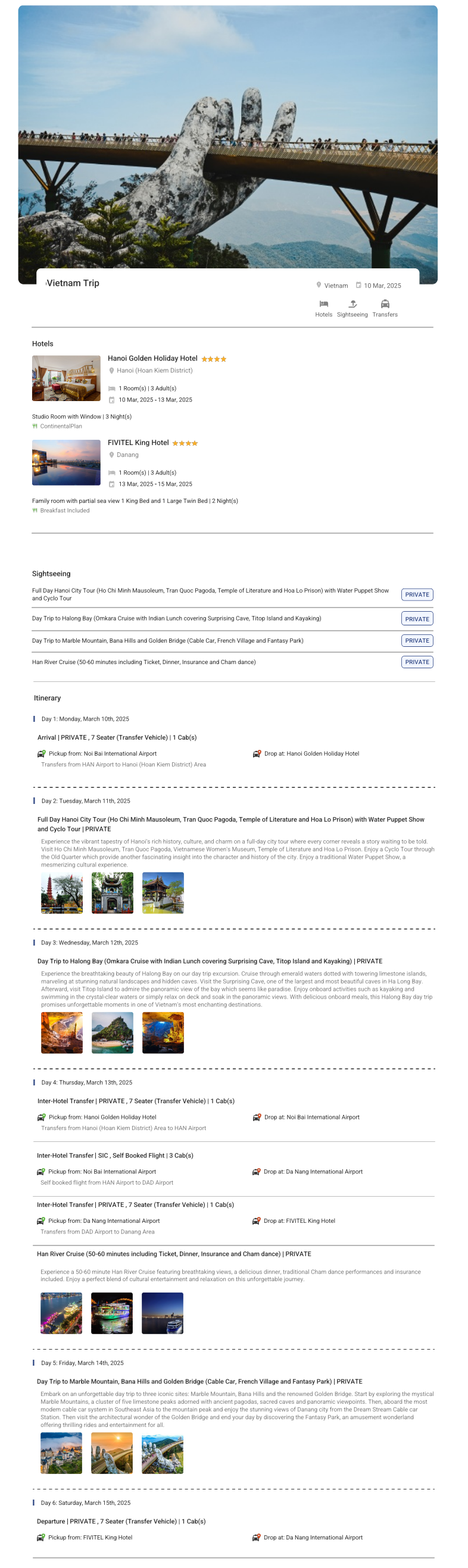 Vietnam 5N6D3 Adults, 1 Room with Breakfast, 4 Star Hotel and Transfers Vietnam Holiday Package - RideNow Holidays