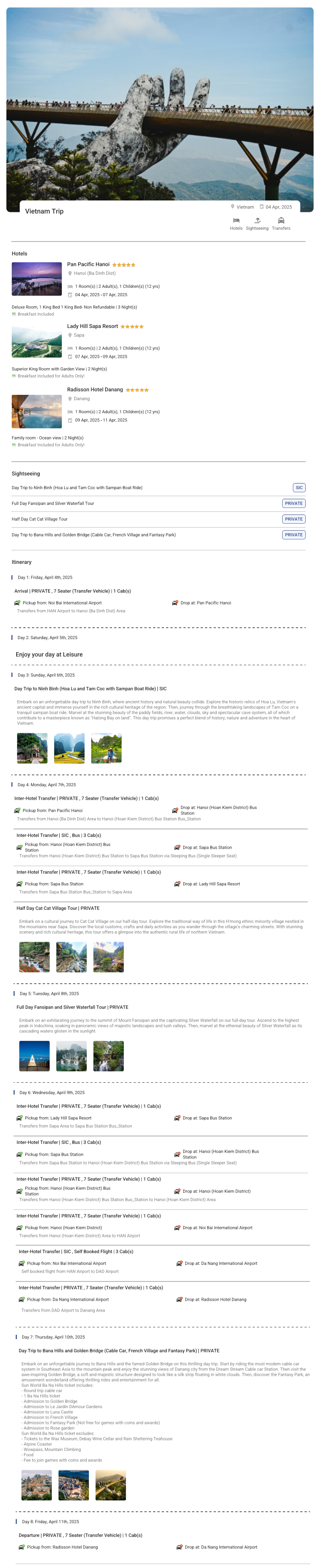 Vietnam 7N8D2 Adults, 1 Kid(12yrs), 1 Room with breakfast , 5 Star Hotel with Transfers Vietnam Holiday Package - RideNow Holidays