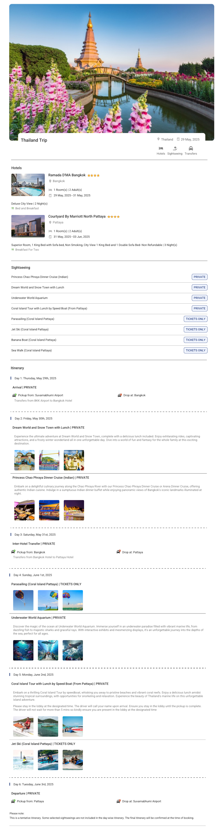 Thailand 5N6D Thailand Holiday Package - RideNow Holidays
