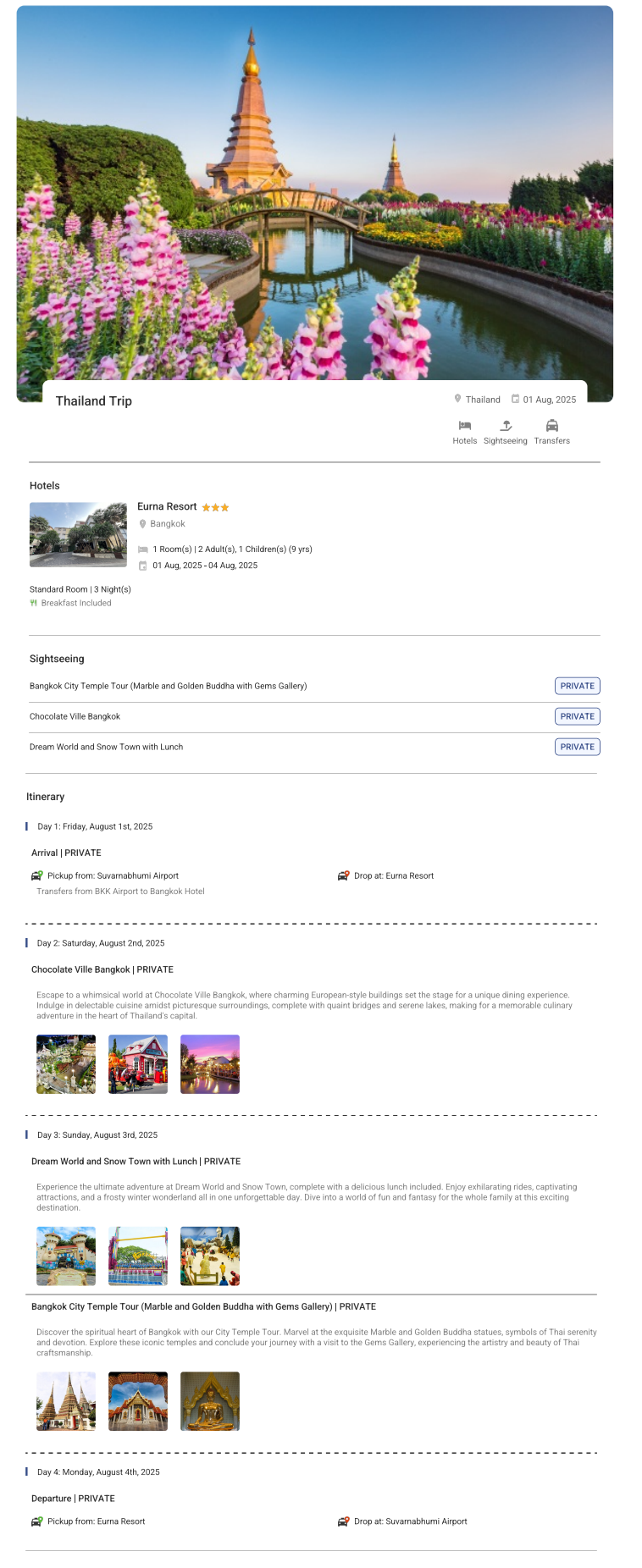 Thailand 3N4D2 Adults 1 Kid(9yrs), 1 Room with Breakfast and Transfers Thailand Holiday Package - RideNow Holidays