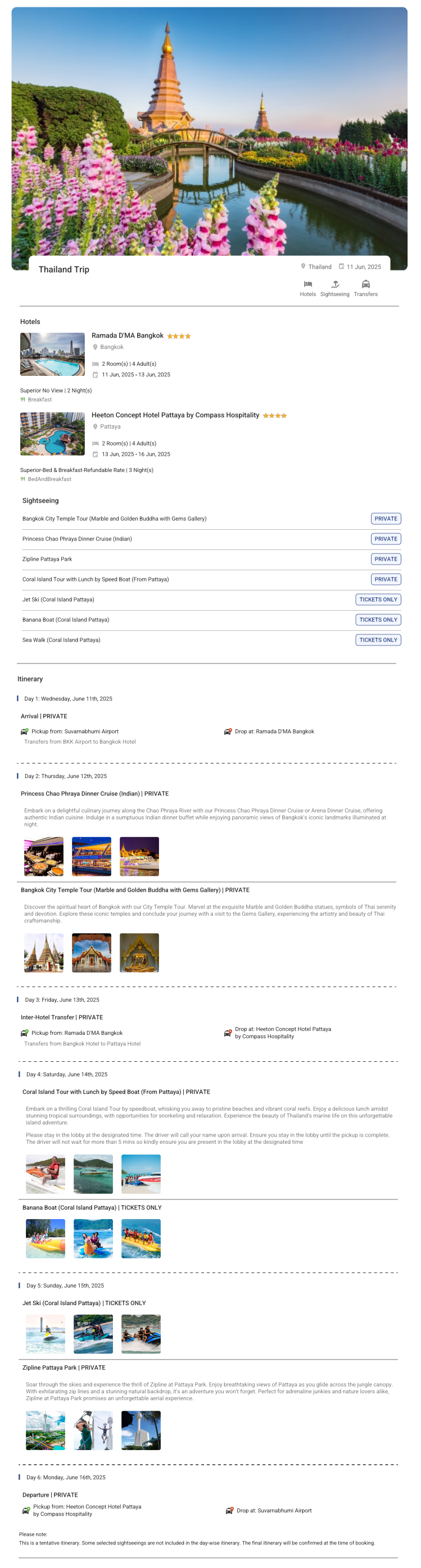 Thailand 5N6D Thailand Holiday Package - RideNow Holidays