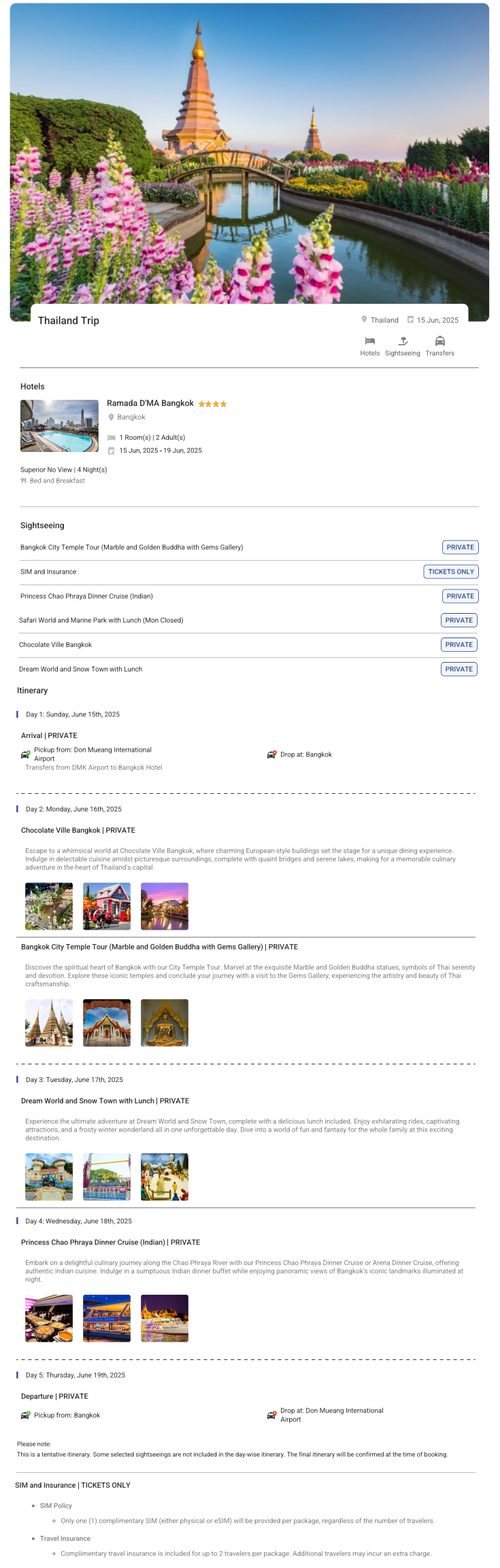 Thailand 4N5D2 Adults, 1 Room with Breakfast, 4 Star Hotel with Transfers Thailand Holiday Package - RideNow Holidays