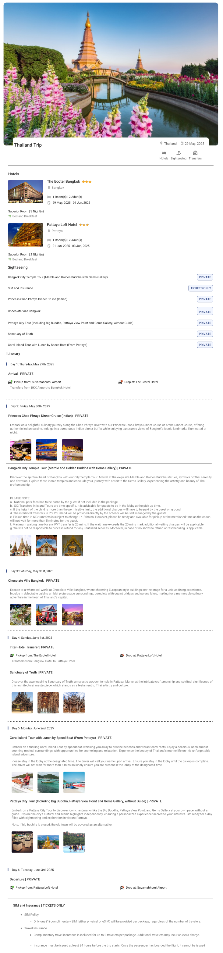 Thailand 5N6D Thailand Holiday Package - RideNow Holidays