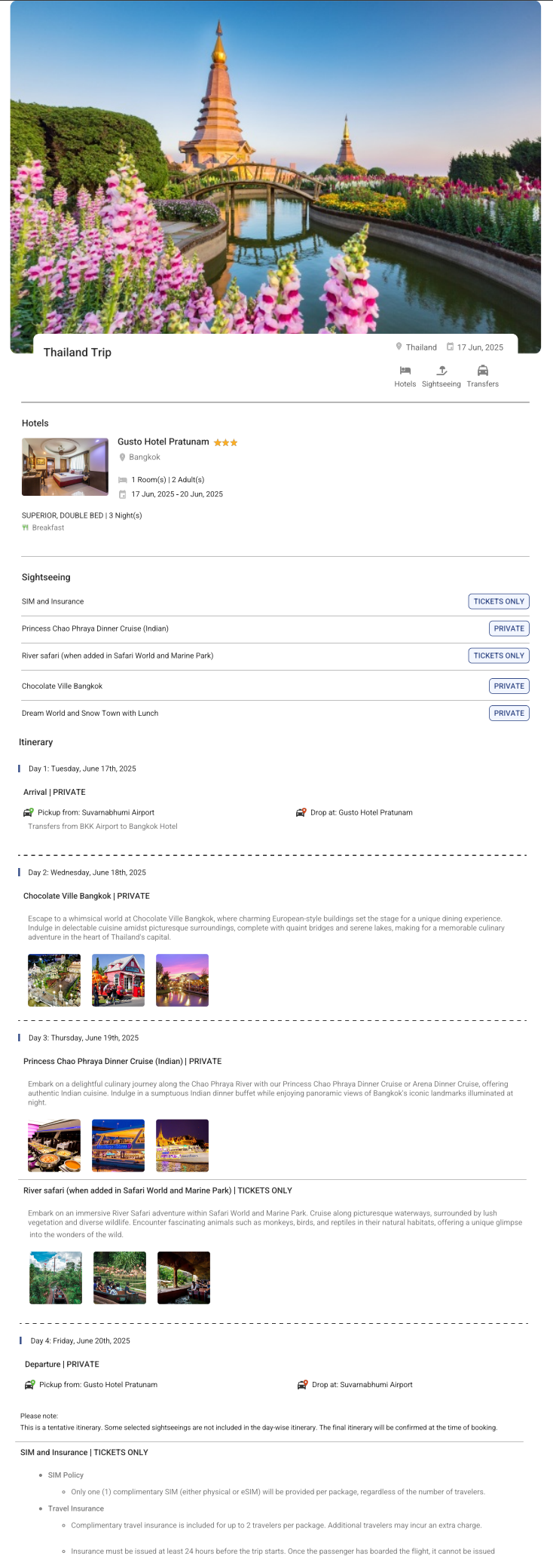 Thailand 3N4D2 Adults, 1 Room with Breakfast, 3 Star Hotel with Transfers Thailand Holiday Package - RideNow Holidays