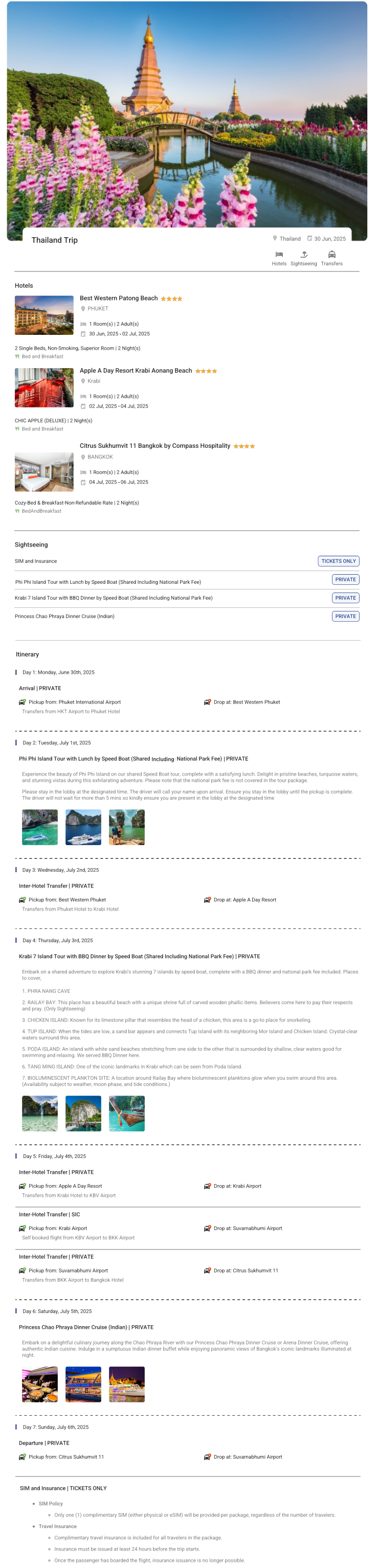 Thailand 6 N 7 D – 6 Nights / 7 Days - RideNow Holidays