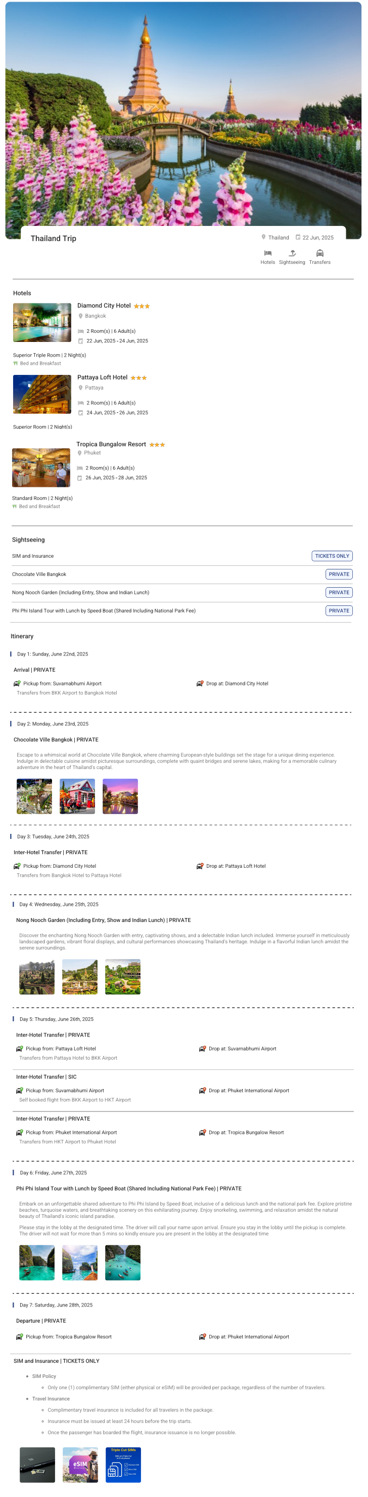 Thailand 6N7D Thailand Holiday Package - RideNow Holidays