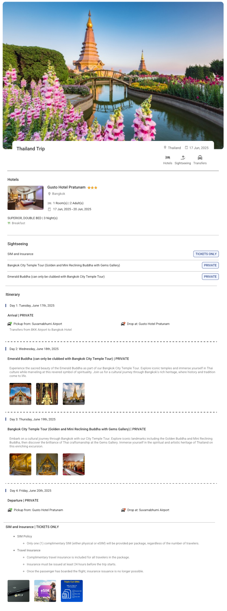 Thailand 3N4D2 Adults, 1 Room with Breakfast, 3 Star Hotel with Transfers Thailand Holiday Package - RideNow Holidays