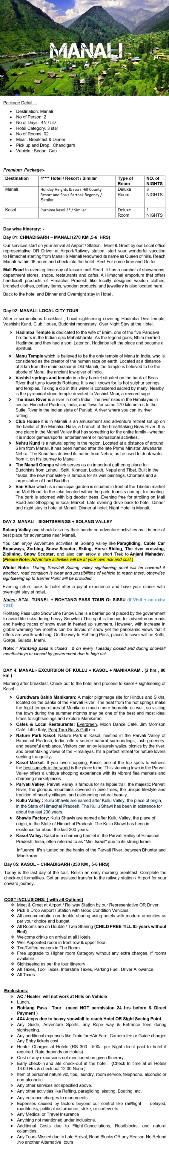Himachal 4N4D Himachal Holiday Package - RideNow Holidays