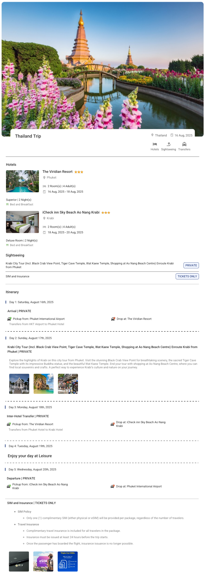 Thailand 4N5D4 Adults, 2 Rooms with Breakfast, 3 Star Hotel with Transfers Thailand Holiday Package - RideNow Holidays