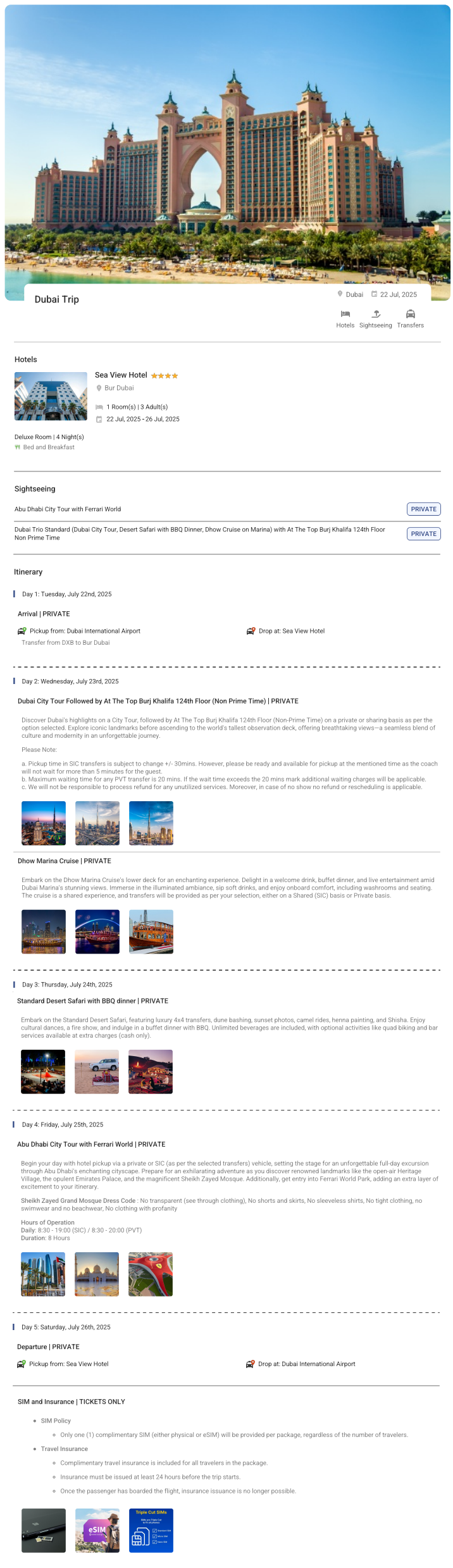 Dubai 4N5D Dubai Holiday Package - RideNow Holidays