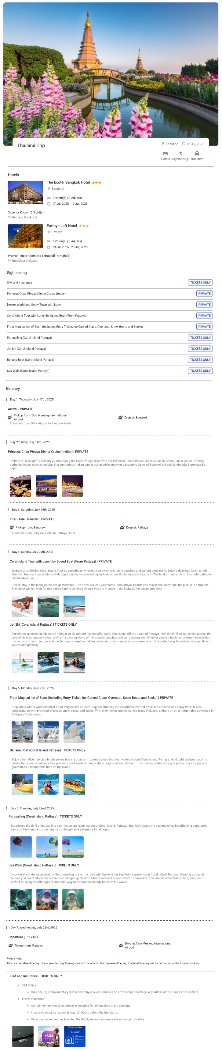 Thailand 6 D 7 N - RideNow Holidays