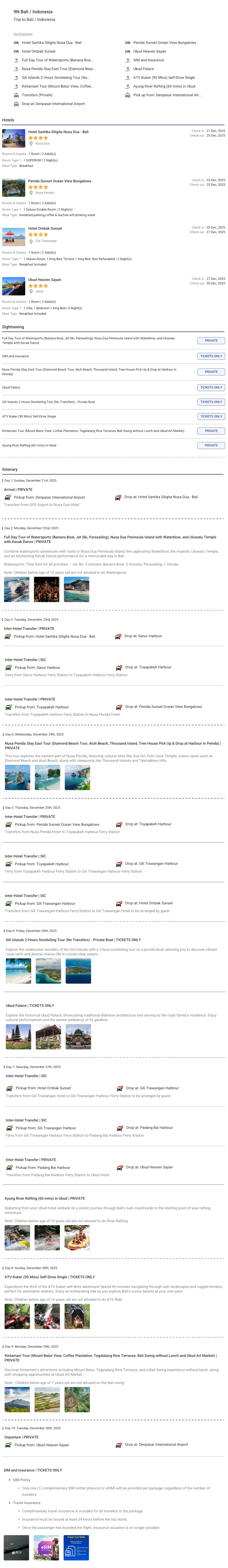 Bali 9N10D Bali Holiday Package - RideNow Holidays