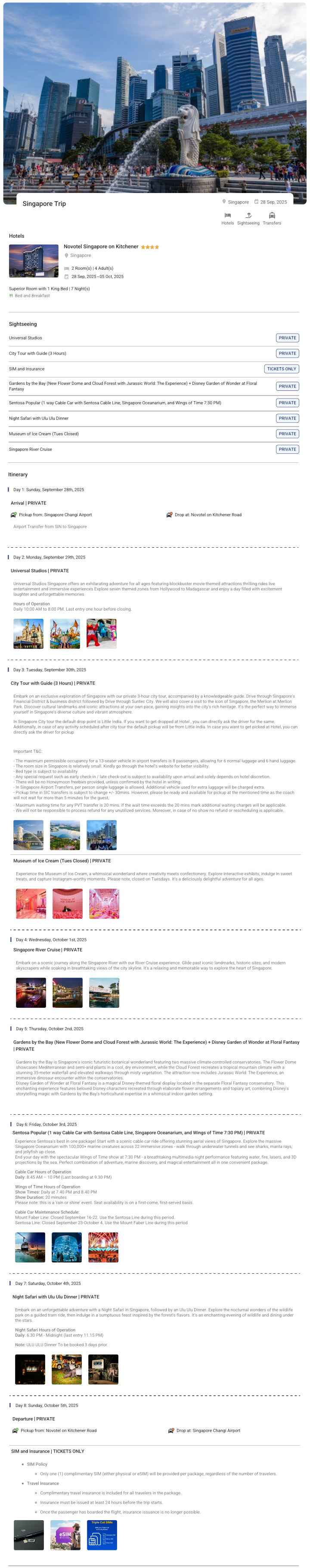 Singapore 7N8D Singapore Holiday Package - RideNow Holidays
