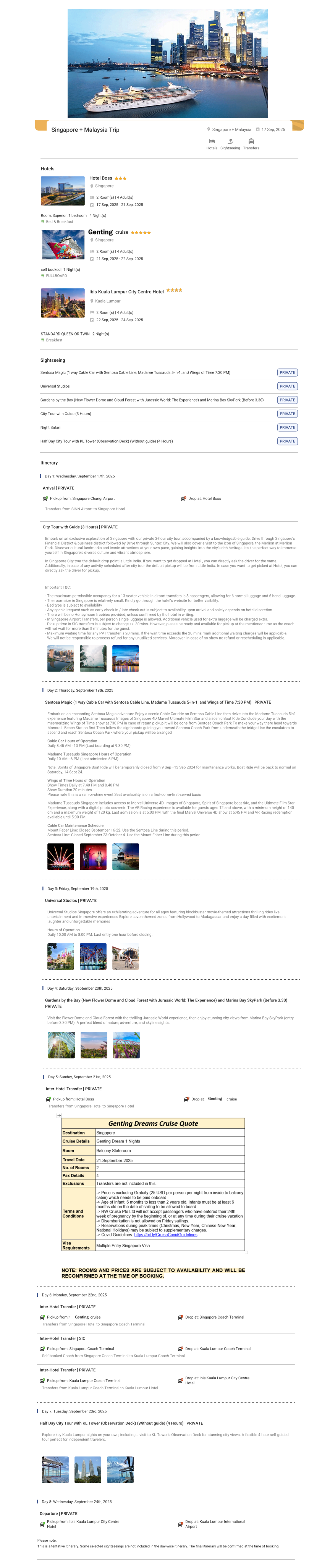 Malaysia 7N8D Singapore Holiday Package - RideNow Holidays