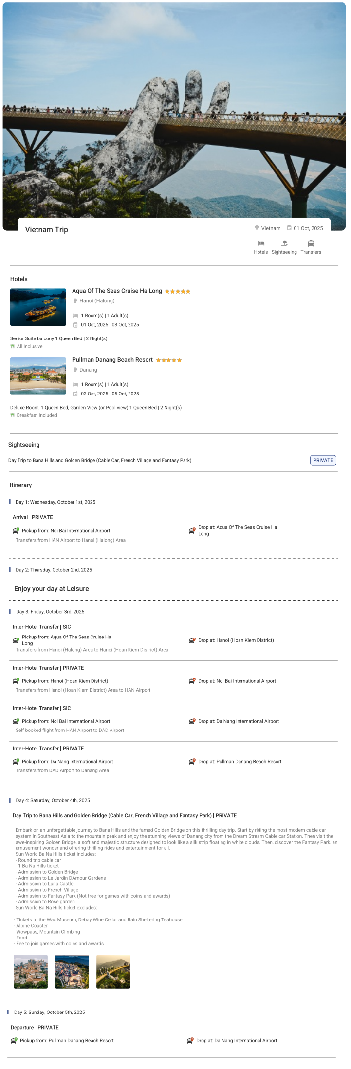 Vietnam 4N5D Vietnam Holiday Package - RideNow Holidays