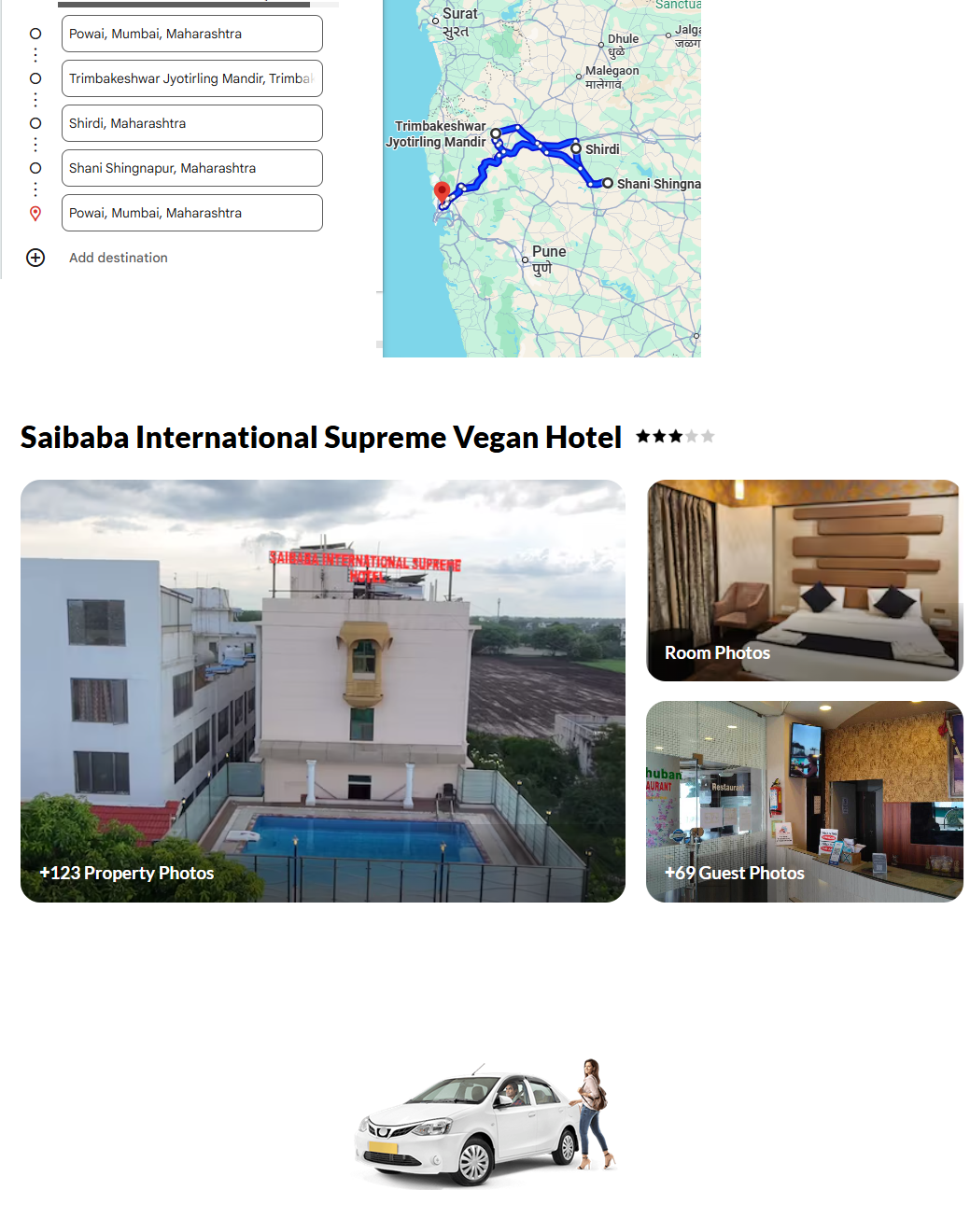 Maharashtra 1 N 2 D( Stay In Shirdi), 2 Sedans – 1 Nights / 2 Days - RideNow Holidays