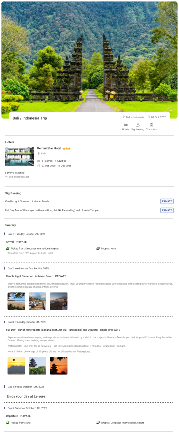 Bali 4N5D4 Adults, 1 Room with Breakfast, 3 Star Hotel with Transfers Bali Holiday Package - RideNow Holidays