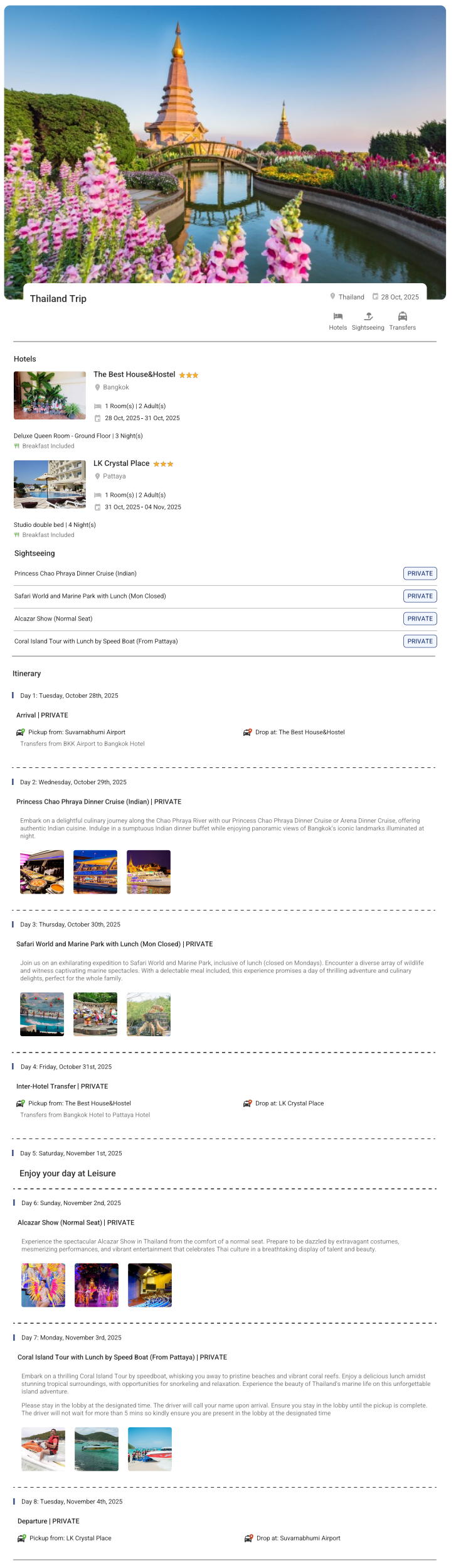 Thailand 7N8D2 Adults, 1 Room with Breakfast, 3 Star Hotel with Transfers. Thailand Holiday Package - RideNow Holidays