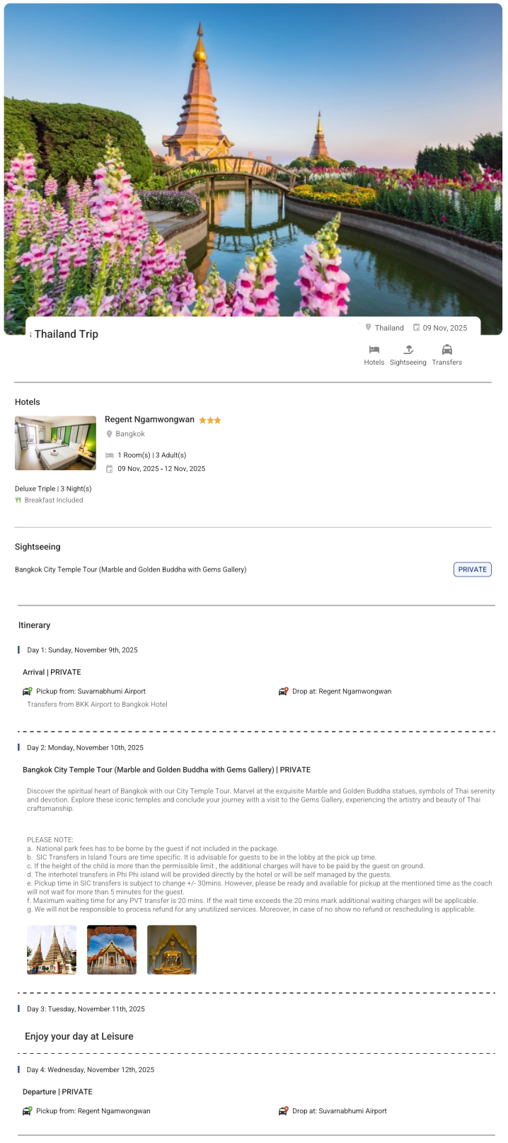 Thailand 3N4D3 Adults, 1 Room with Breakfast, 3 Star Hotel with Transfers Thailand Holiday Package - RideNow Holidays