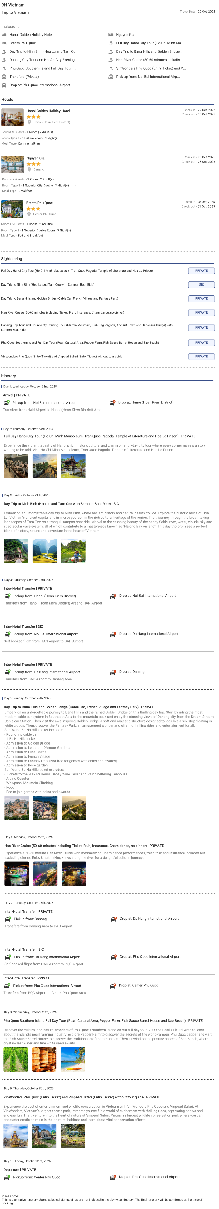 Vietnam 9N10D Vietnam Holiday Package - RideNow Holidays