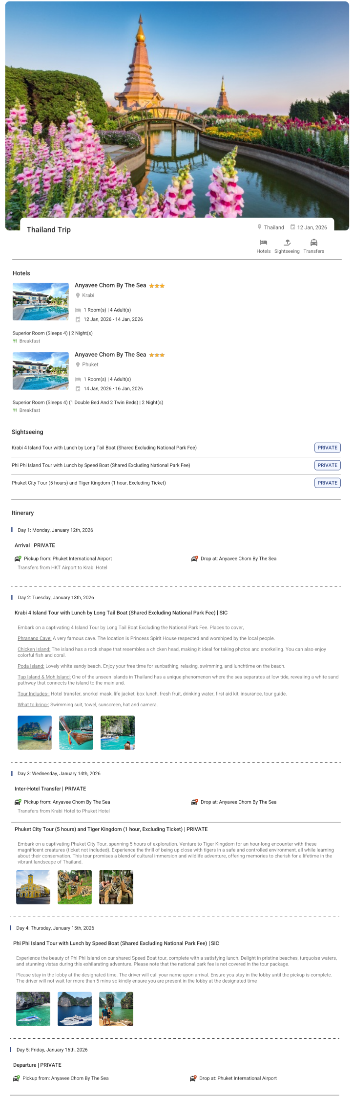 Thailand 4 N 5 D – 4 Nights / 5 Days - RideNow Holidays