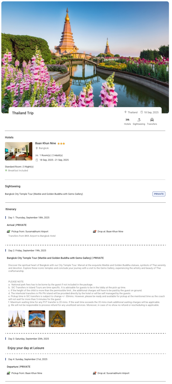 Thailand 3N4D2 Adults, 1 Room with Breakfast, 3 Star Hotel with Transfers Thailand Holiday Package - RideNow Holidays