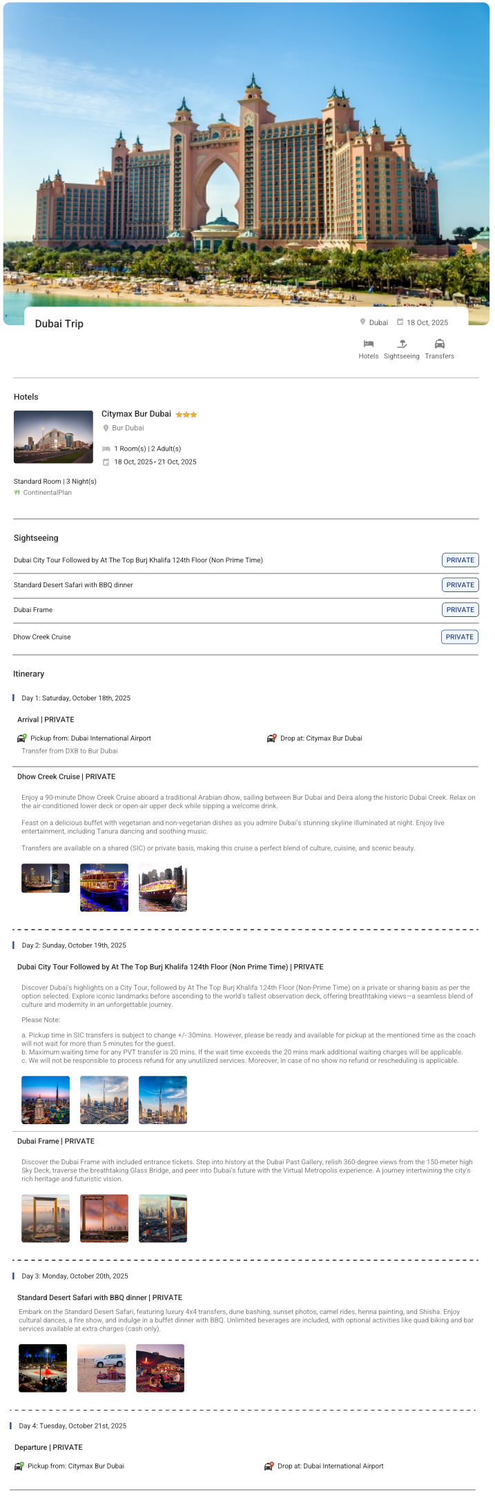 Dubai 3N4D2 Adults, 1 Room with Breakfast, 3 Star Hotel with Transfers Dubai Holiday Package - RideNow Holidays