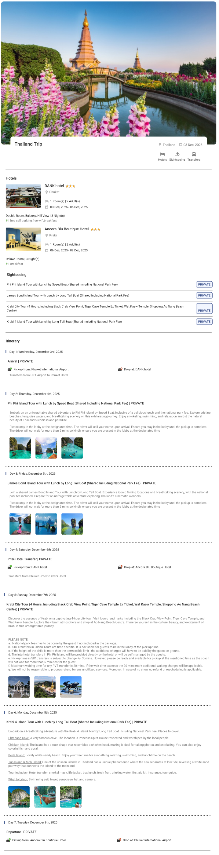 Thailand 6N7D2 Adults, 1 Room with Breakfast, 3 Star Hotel with Transfers Thailand Holiday Package - RideNow Holidays