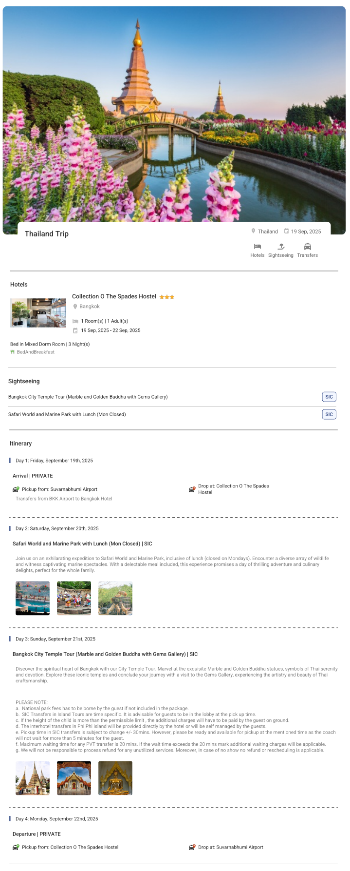 Thailand 3N4D Thailand Holiday Package - RideNow Holidays