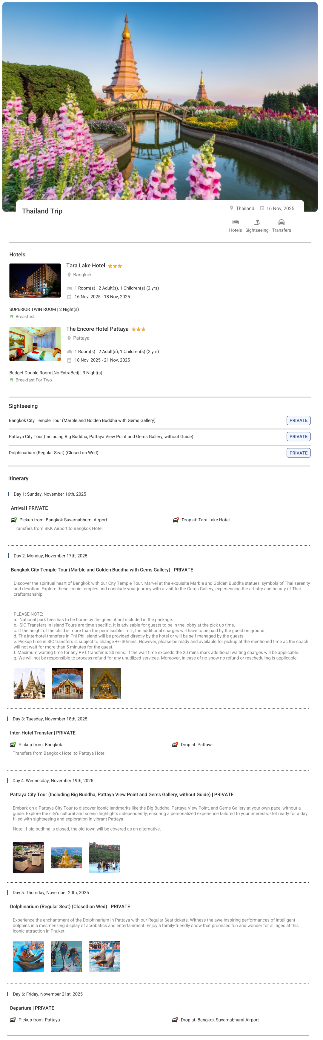 Thailand 5N6D Thailand Holiday Package - RideNow Holidays