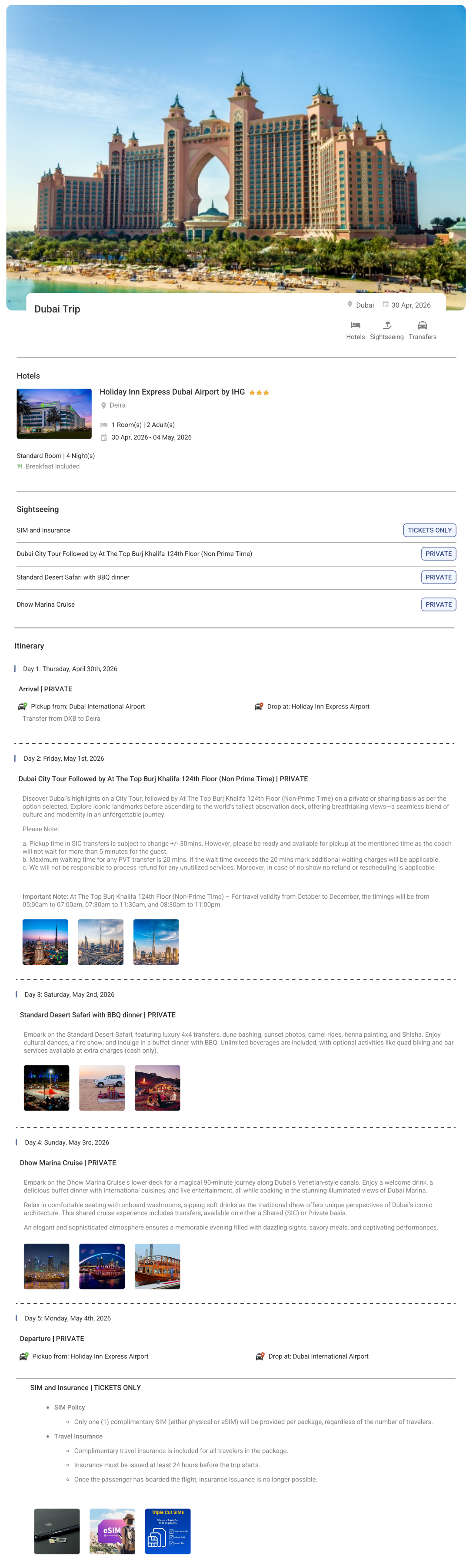 Dubai 4N5D Dubai Holiday Package - RideNow Holidays