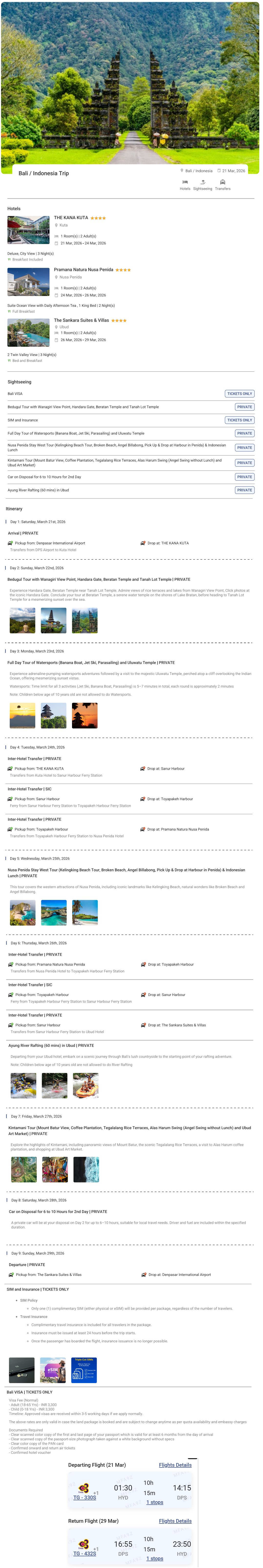 Bali 8N9D2 Adults, 1 Room with Breakfast, 4 Star Hotel with Transfers Bali Holiday Package - RideNow Holidays