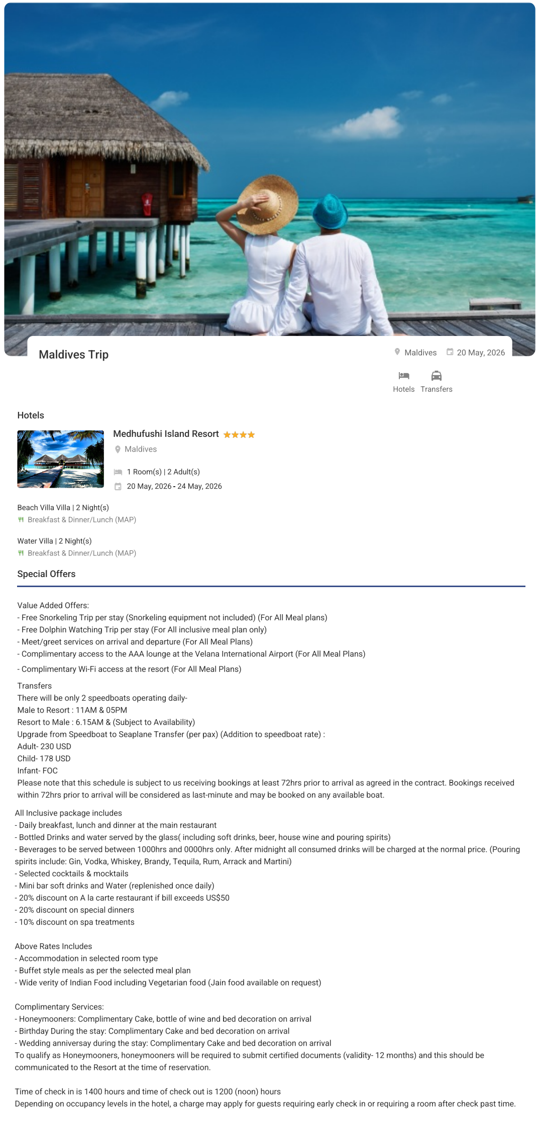 Maldives 4N5D2 Adults Maldives Holiday Package - RideNow Holidays