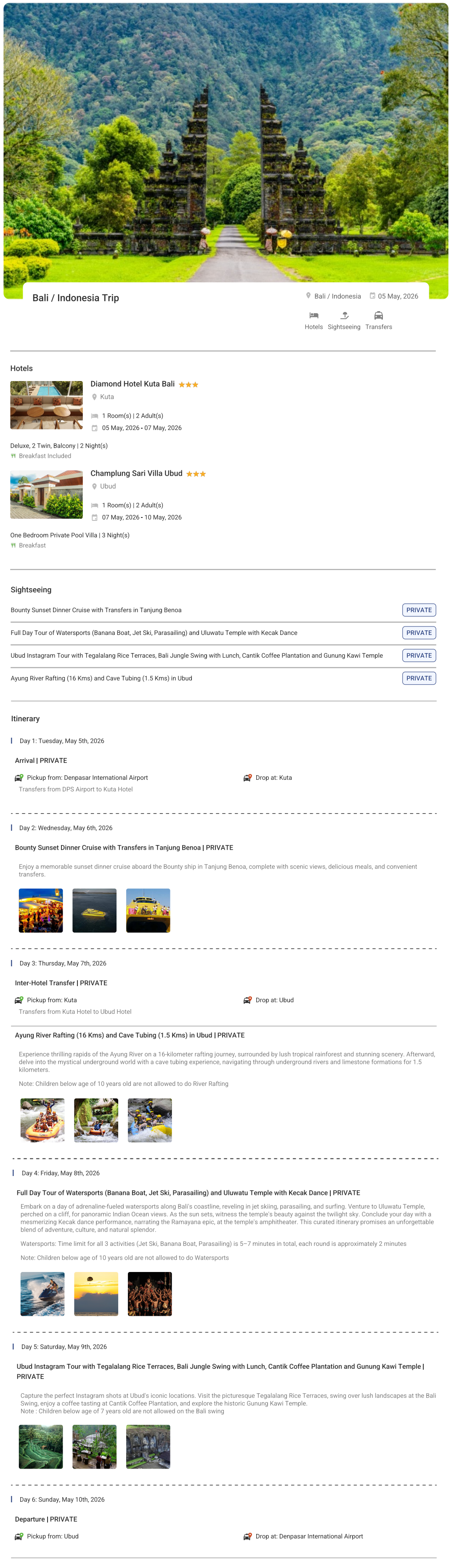 Bali 5N6D2 Adults, 1 Room with Breakfast, 3 Star Hotel with Transfers Bali Holiday Package - RideNow Holidays