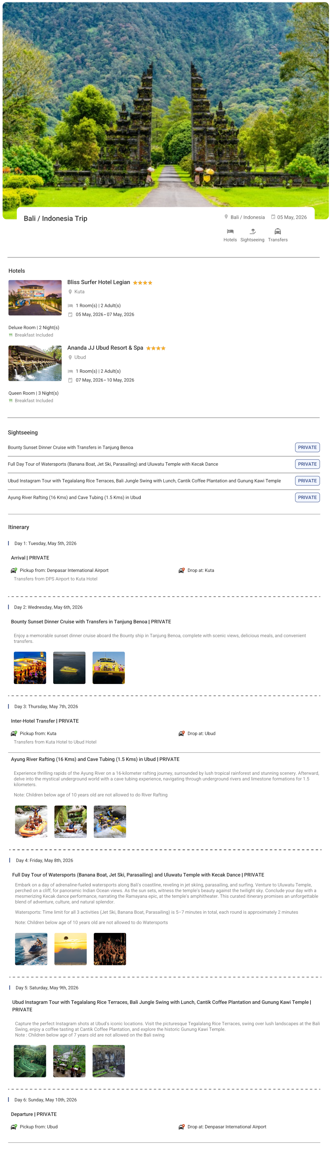 Bali 5N6D2 Adults, 1 Room with Breakfast, 4 Star Hotel with Transfers Bali Holiday Package - RideNow Holidays
