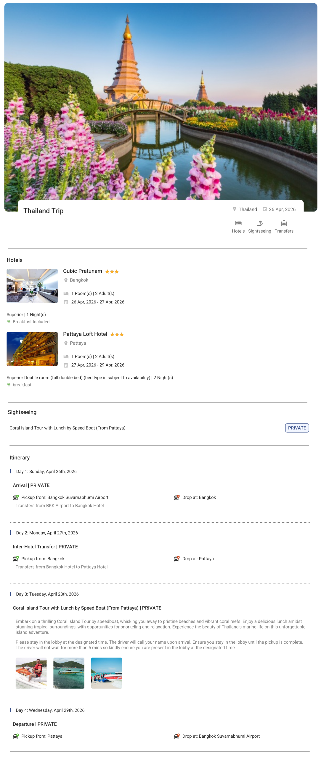 Thailand 3N4D2 Adults, 1 Room with Breakfast, 3 Star Hotel with Transfers Thailand Holiday Package - RideNow Holidays