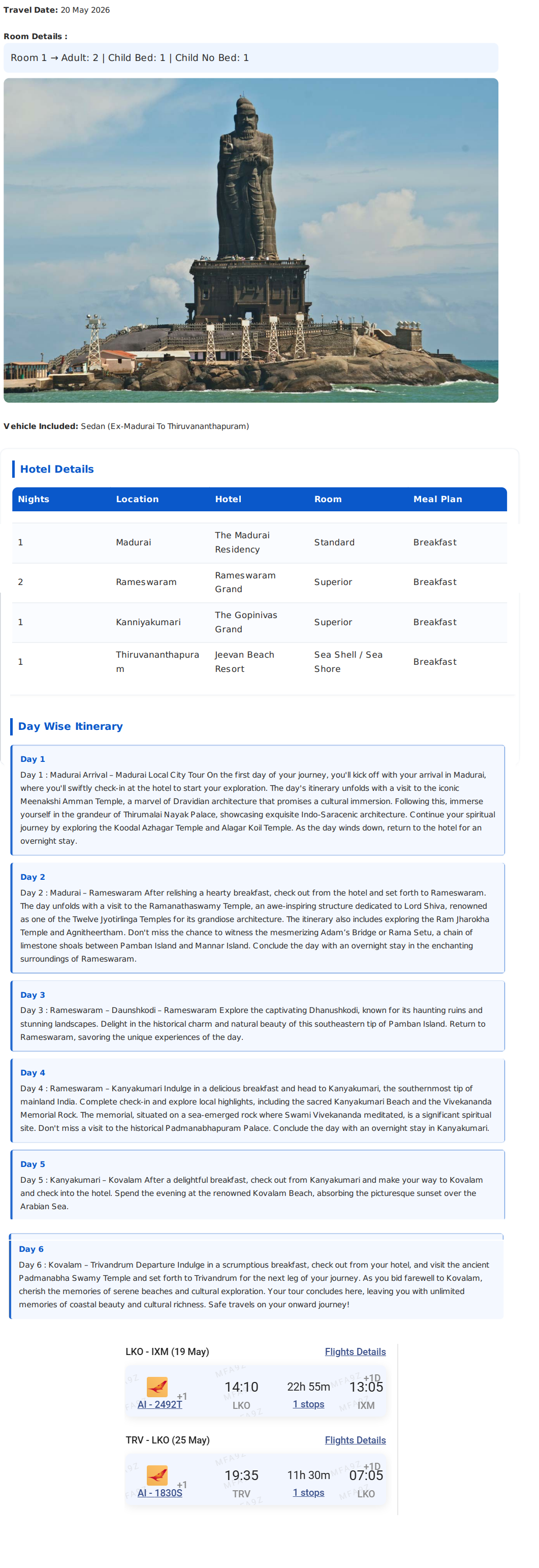 Kerala 6N6D Kerala Holiday Package - RideNow Holidays