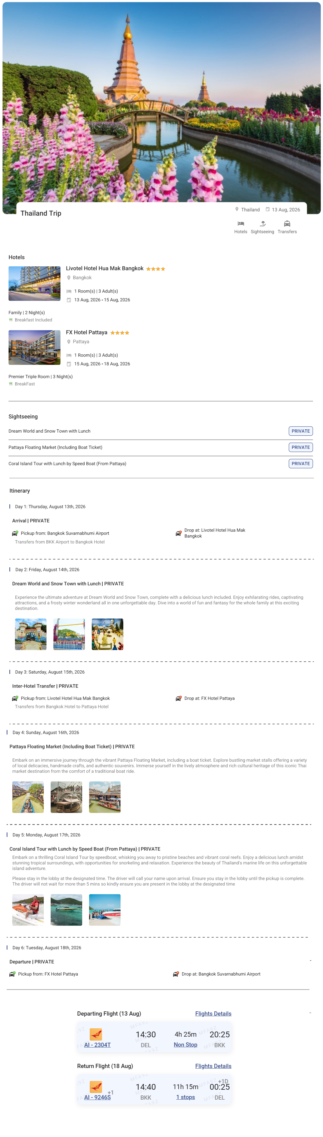 Thailand 5N6D3 Adults, 1 Room with Breakfast, 4 Star Hotel with Transfers and Round Trip Flights(Eco Thailand Holiday Package - RideNow Holidays