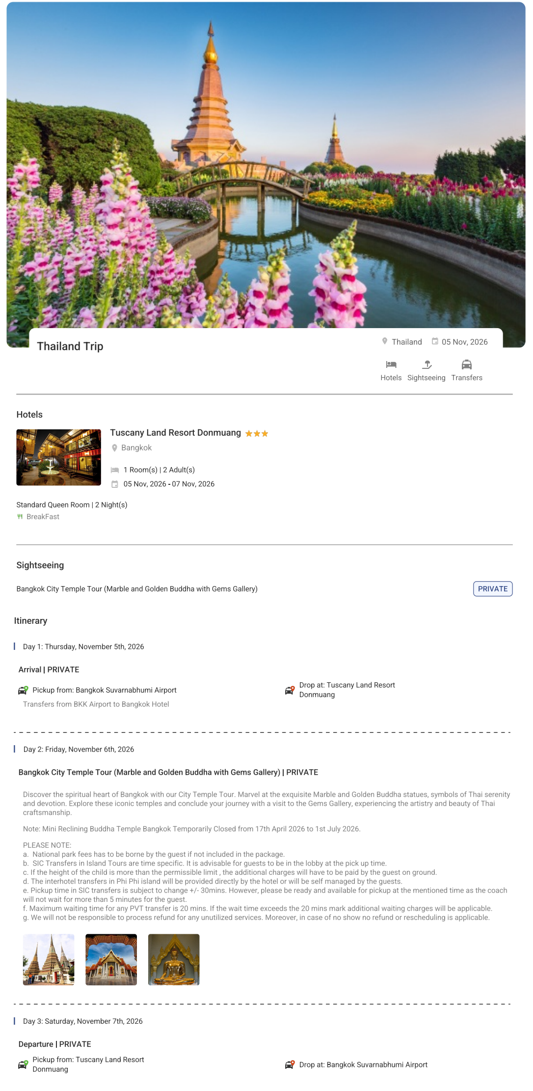 Thailand 2N3D2 Adults, 1 Room with Breakfast, 3 Star Hotel with Transfers Thailand Holiday Package - RideNow Holidays