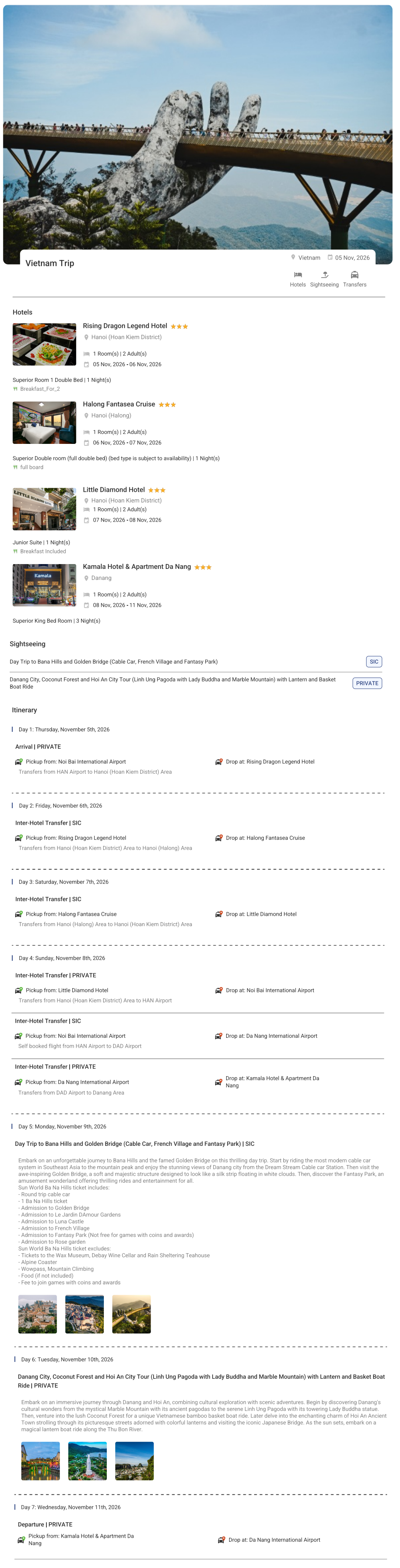 Vietnam 6N7D Vietnam Holiday Package - RideNow Holidays
