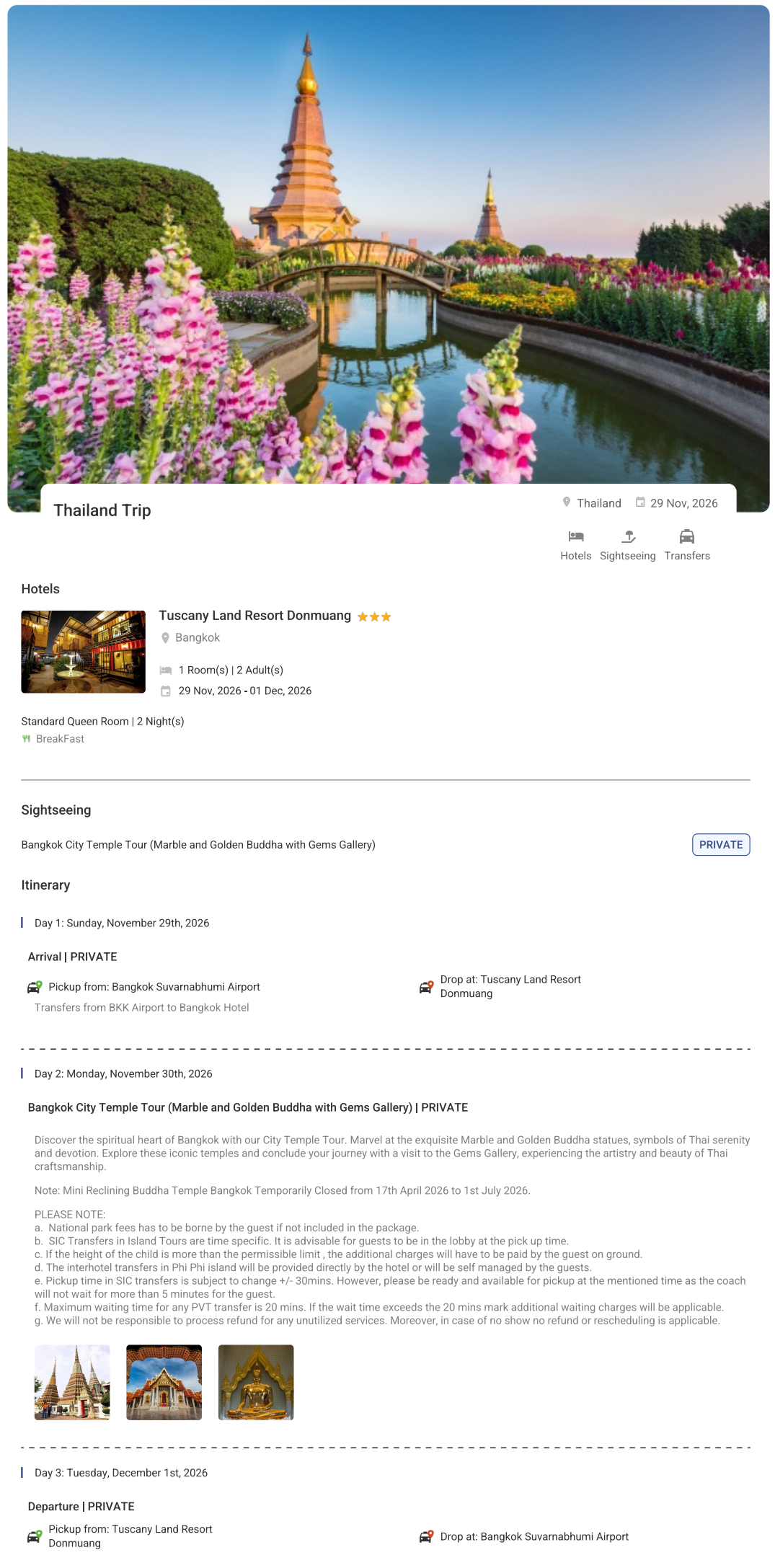 Thailand 2N3D2 Adults, 1 Room with Breakfast, 3 Star Hotel with Transfers Thailand Holiday Package - RideNow Holidays