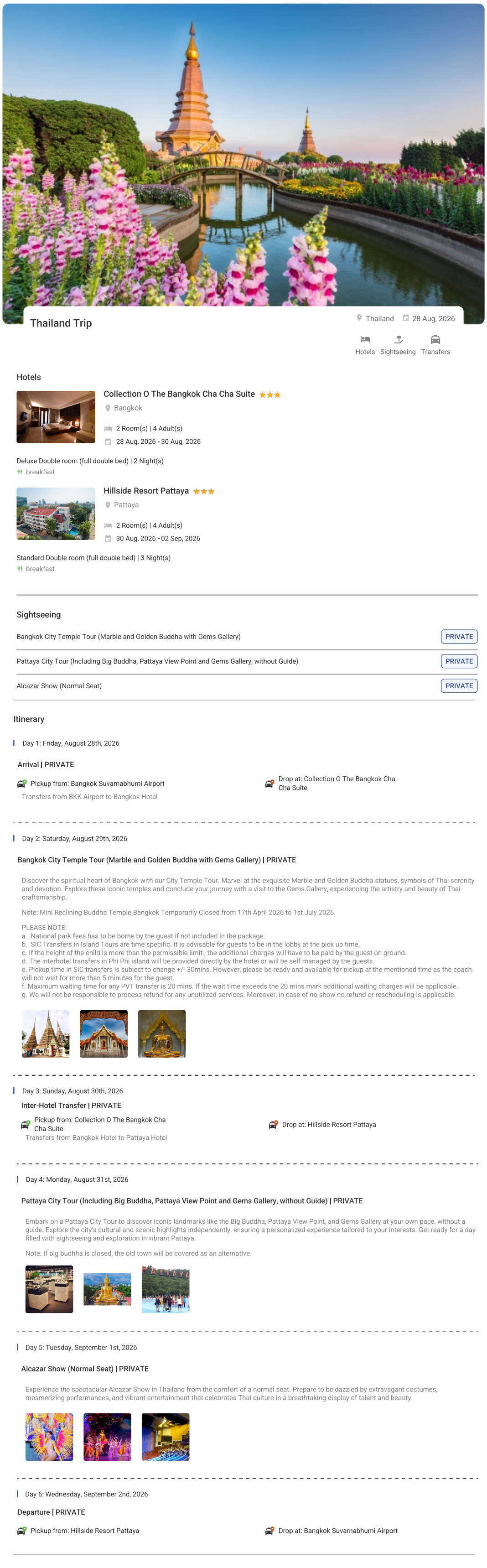 Thailand 5N6D Thailand Holiday Package - RideNow Holidays
